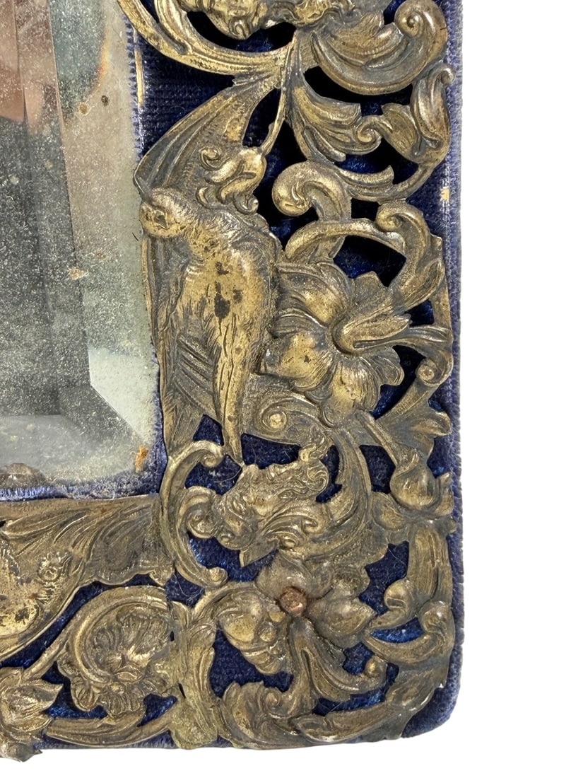 English Silver Rococo Vanity Dressing Table Mirror - 6
