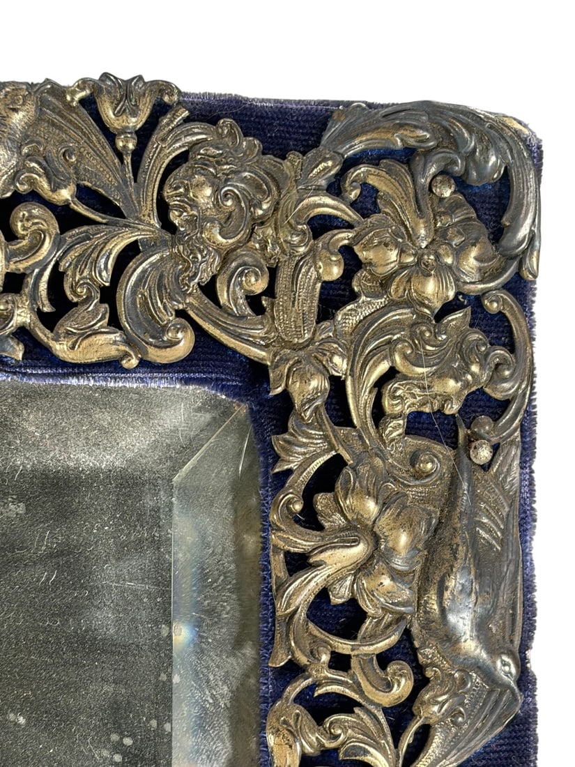 English Silver Rococo Vanity Dressing Table Mirror - 7