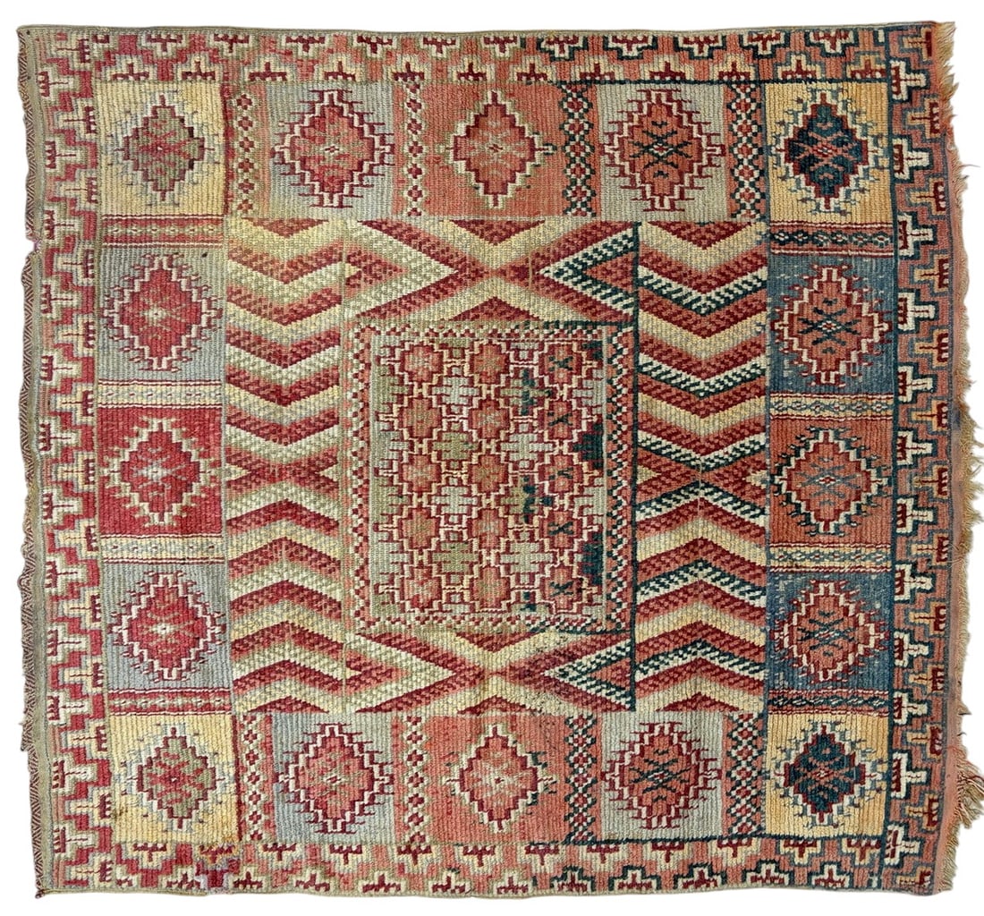 Afghan Wool Kilim Geometric Flatweave Rug (1 of 6)