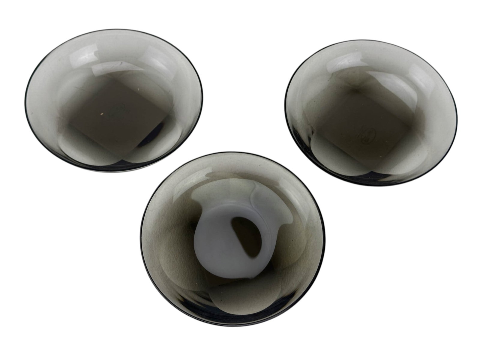 Moser Smoky Gray Faceted Art Glass Bowl 3pc LOT (1 of 7)