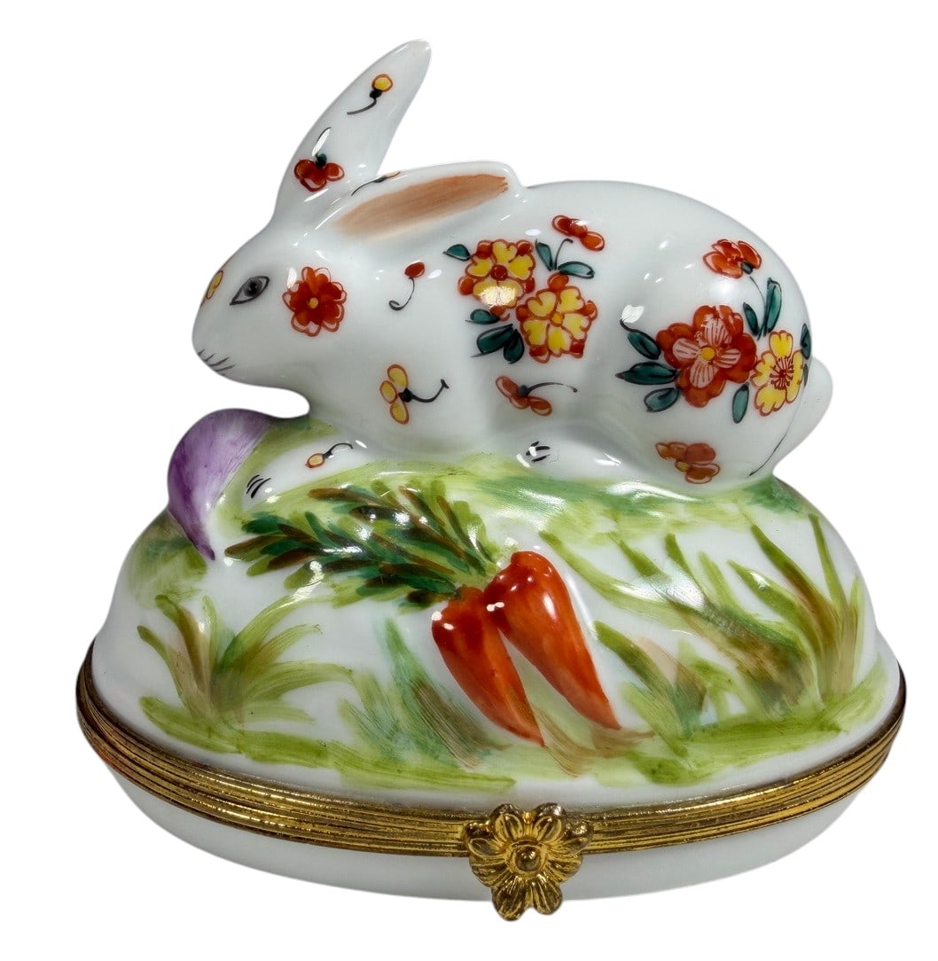 Rochard Limoges Porcelain Rabbit Trinket Box (1 of 4)