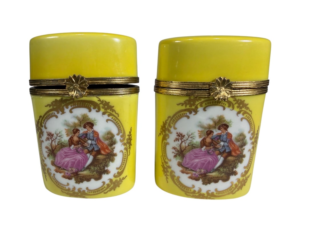 Limoges Castel Porcelain Trinket Boxes 2pc LOT (1 of 4)