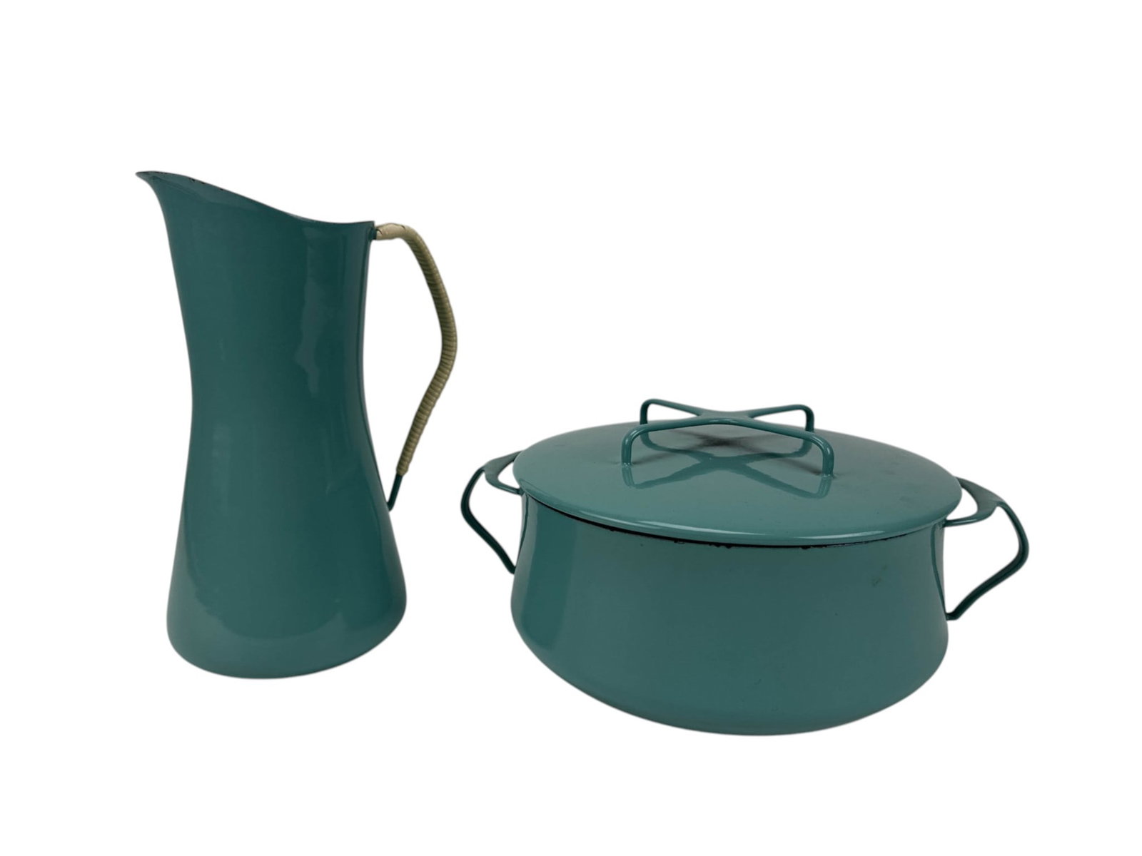 Dansk Kobenstyle Turquoise Enamel Pot & Pitcher (1 of 6)