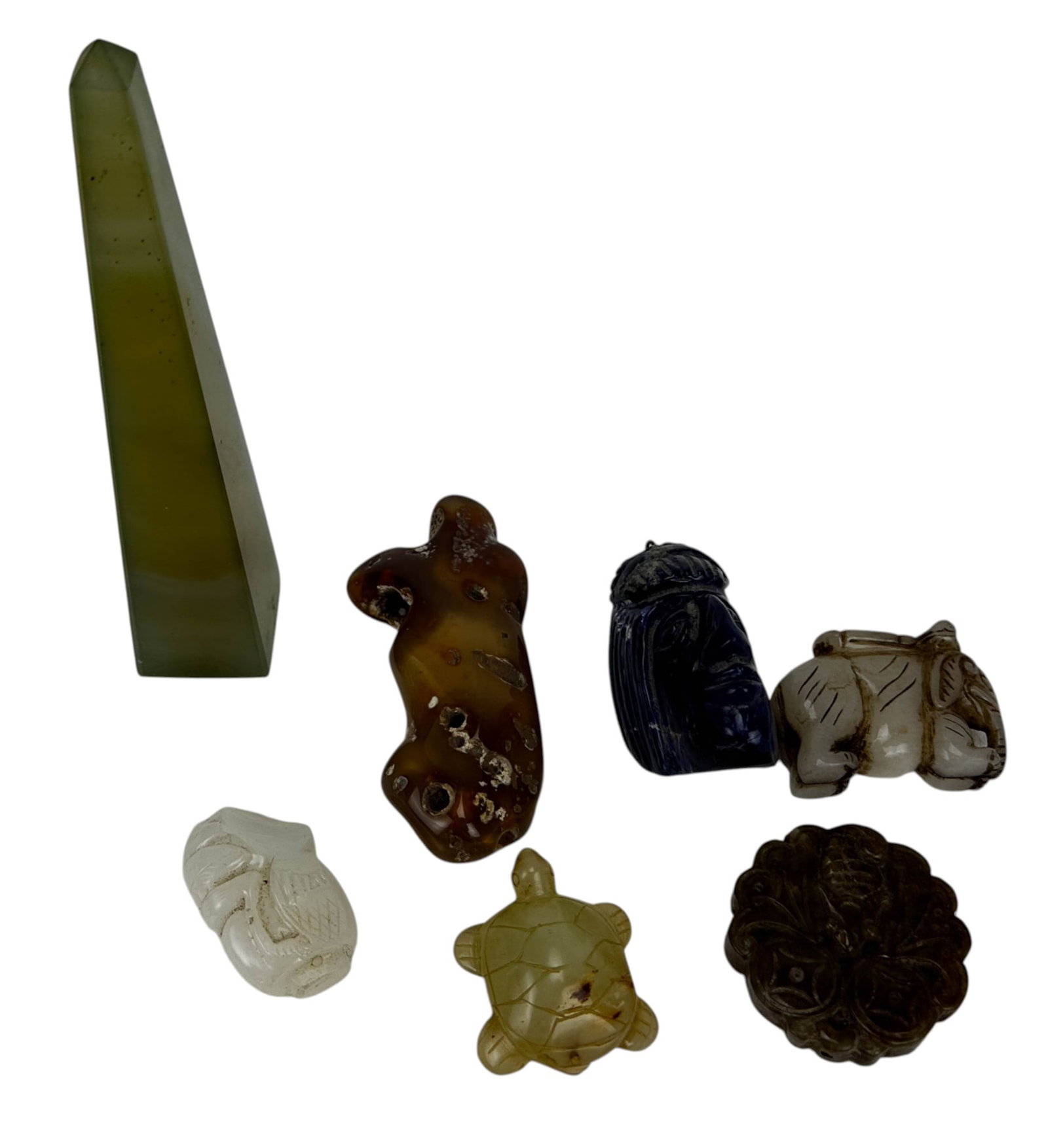 Chinese Carved Hardstone Sculpture Obelisk 7pc LOT (1 of 3)