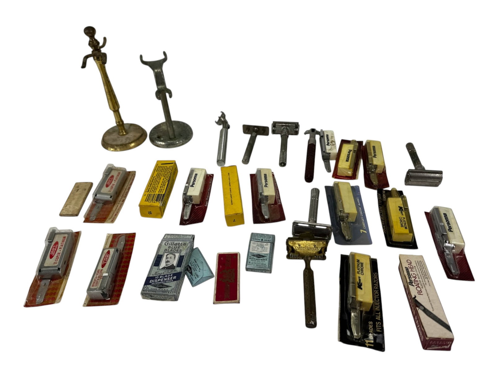 Safety Razors Blade Packs Shaving Stands Case LOT (1 of 6)