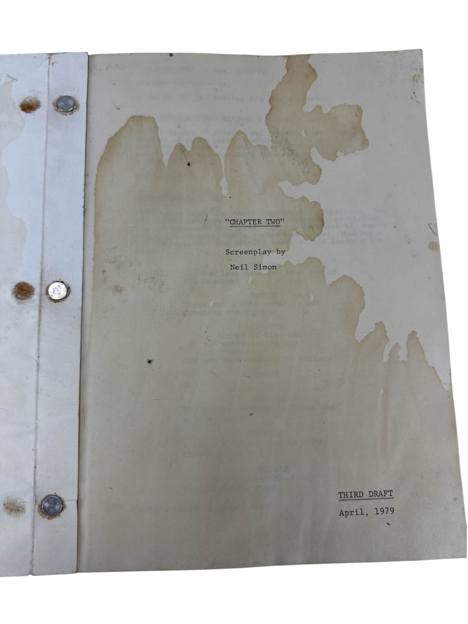 Neil Simon Signed Chapter Two Third Draft Script - 2