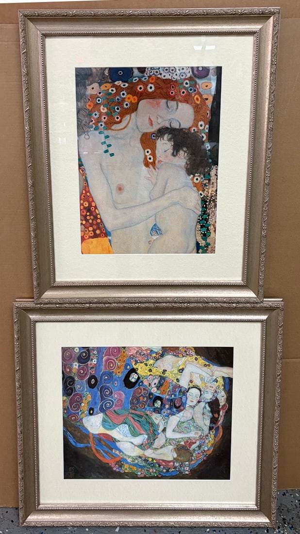 Gustav Klimt Framed Figural Art Prints 2pc LOT (1 of 6)