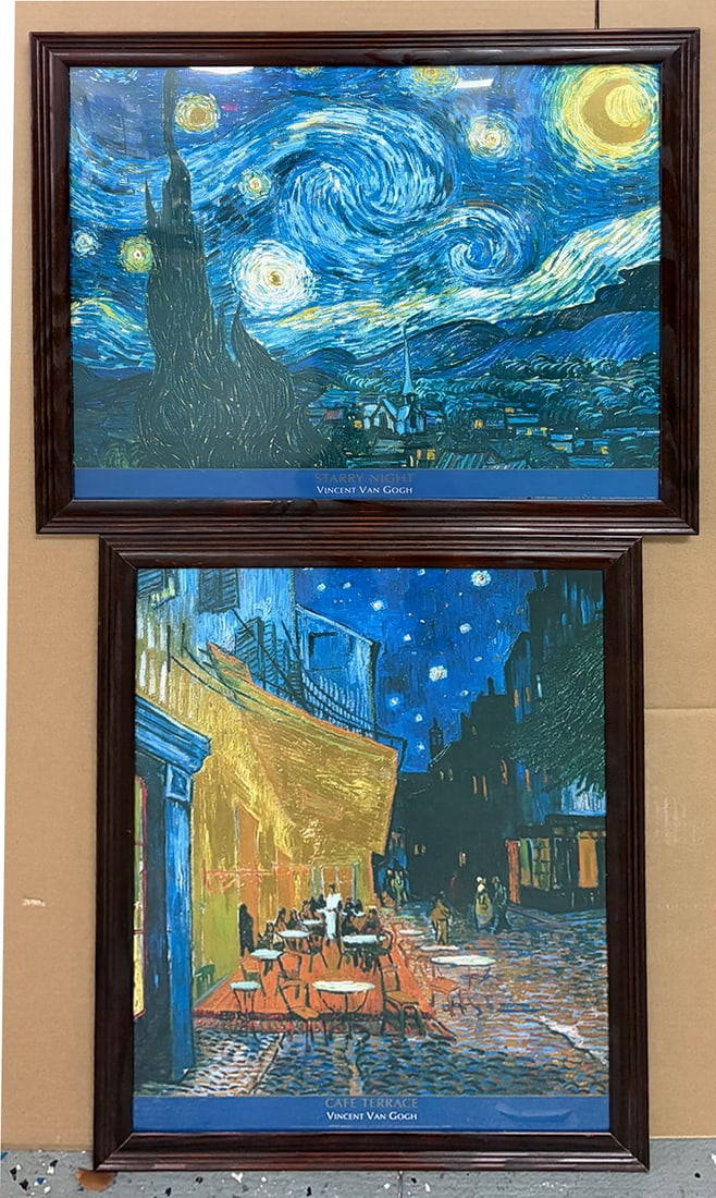 Vincent Van Gogh Framed Famous Art Prints 2pc LOT (1 of 7)
