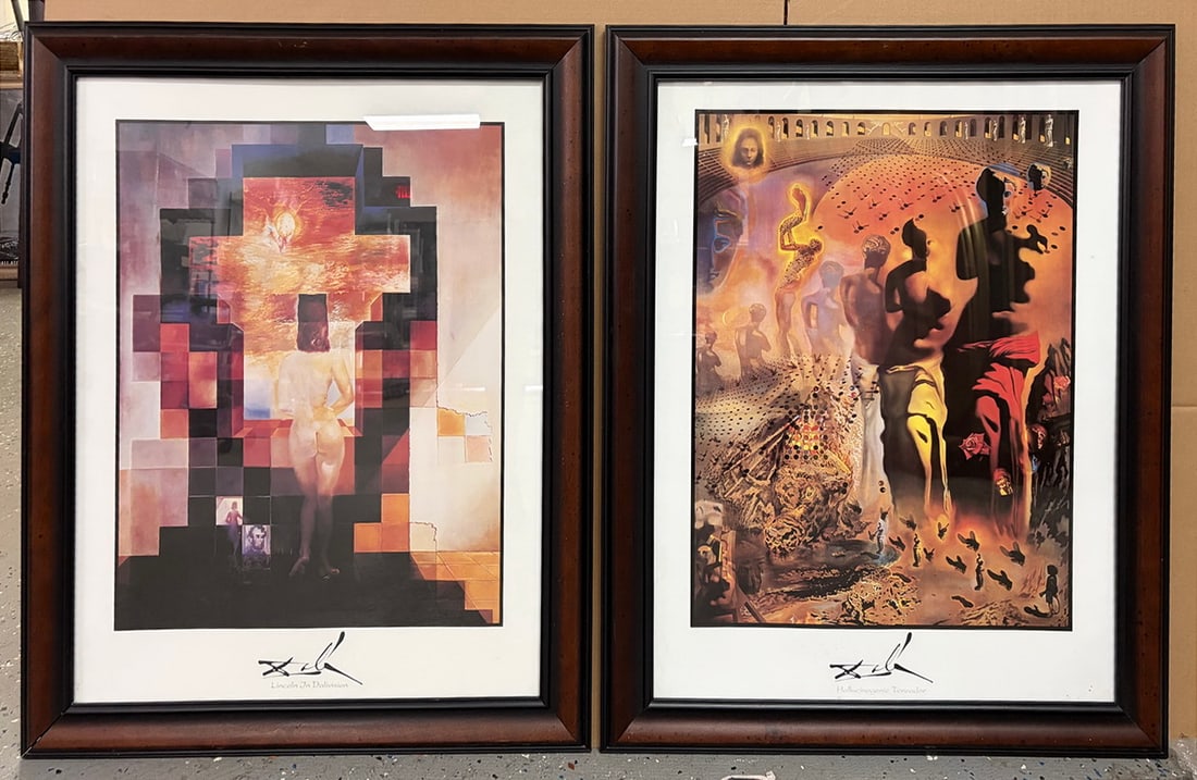 Salvador Dali Framed Surrealist Art Prints 2pc LOT (1 of 7)