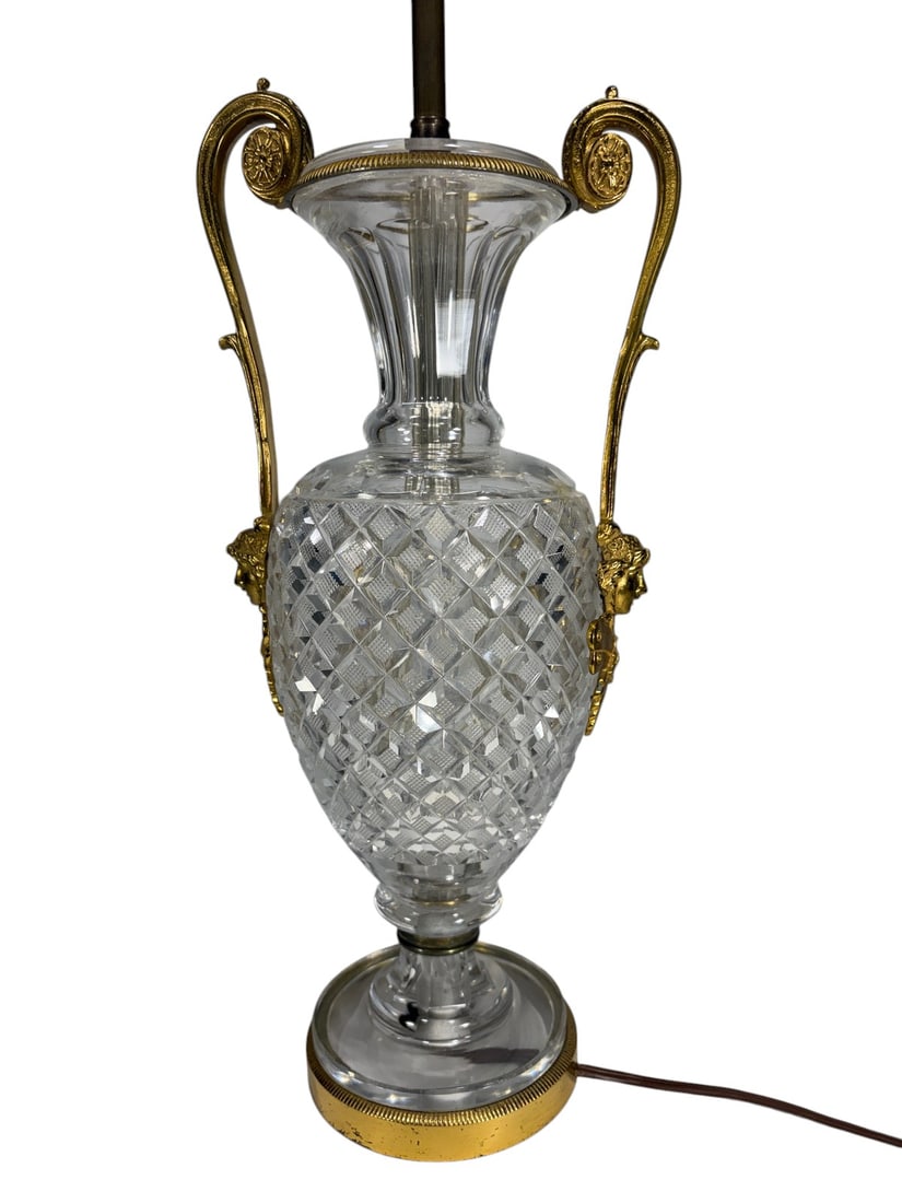 Probably Baccarat Cut Crystal & Gilt Bronze Lamp (1 of 6)