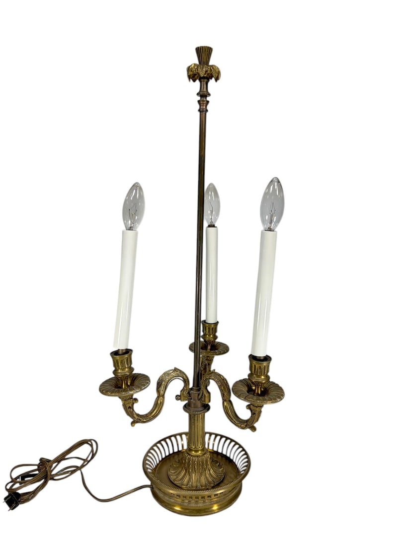 Empire Style Bronze Three-Light Table Lamp 25.5" (1 of 5)