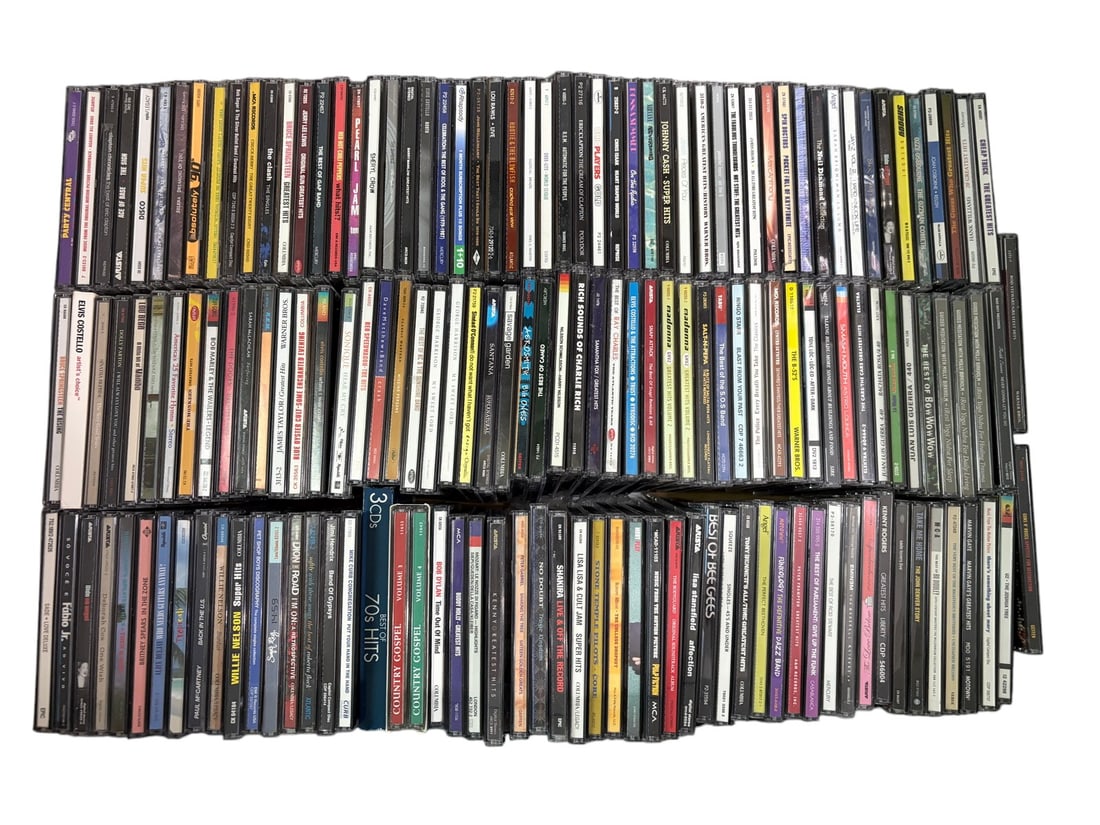 Large Collection of Over 150 Assorted Music CDs: Large collection of over 150 assorted music compact discs, including rock, pop, soul, R&B, country, jazz, and other genres. Artists represented include Bruce Springsteen, Eric Clapton, Bob Dylan,