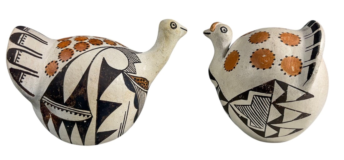Lucy M. Lewis & Attributed Acoma Birds 2pc LOT (1 of 5)