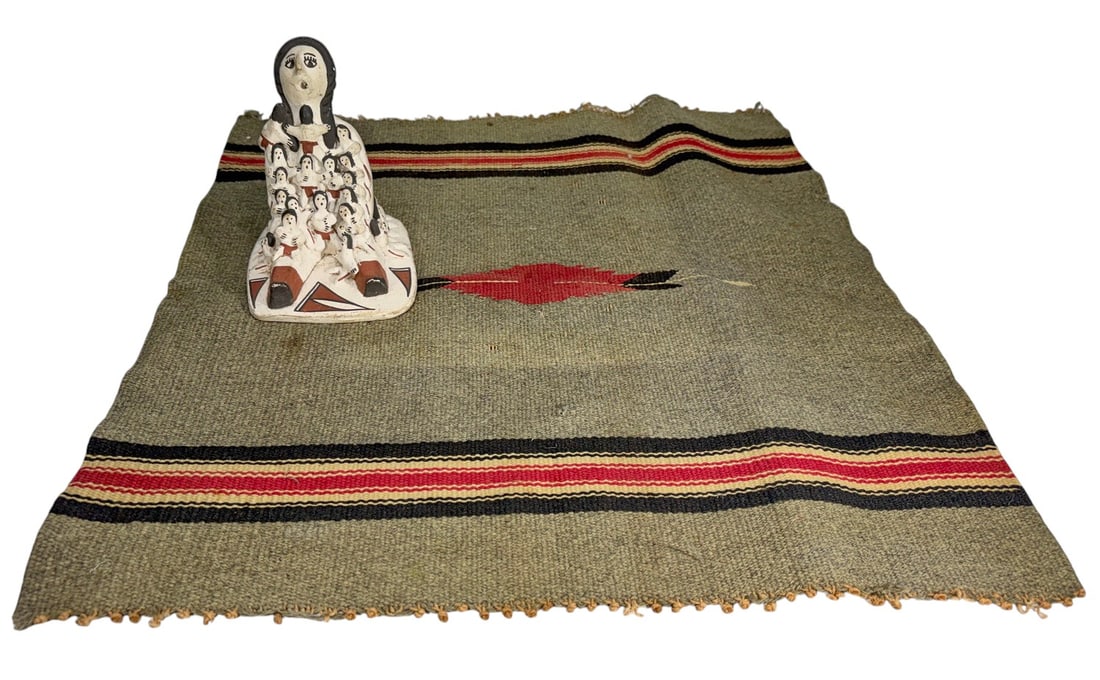 Rare Judy Lewis Acoma Storyteller & Navajo Mat (1 of 8)