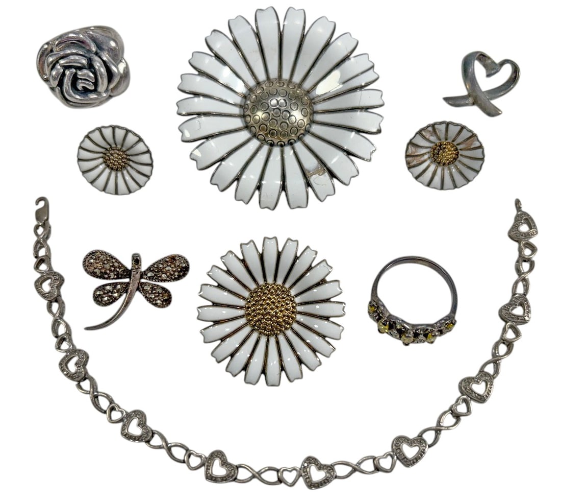 Assorted Sterling Silver Fashion Jewelry 9pc LOT (1 of 8)