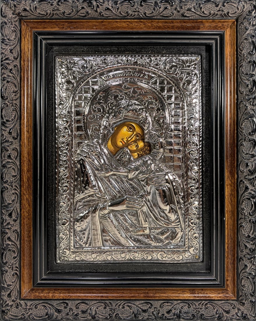 Greek Orthodox Silver Icon of Virgin & Child (1 of 5)