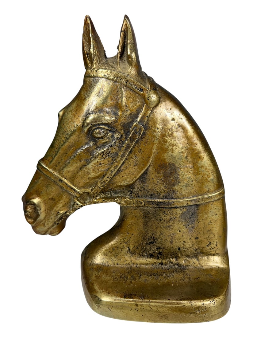 Solid Bronze Horse Head Equestrian Bookends 2pcs - 2