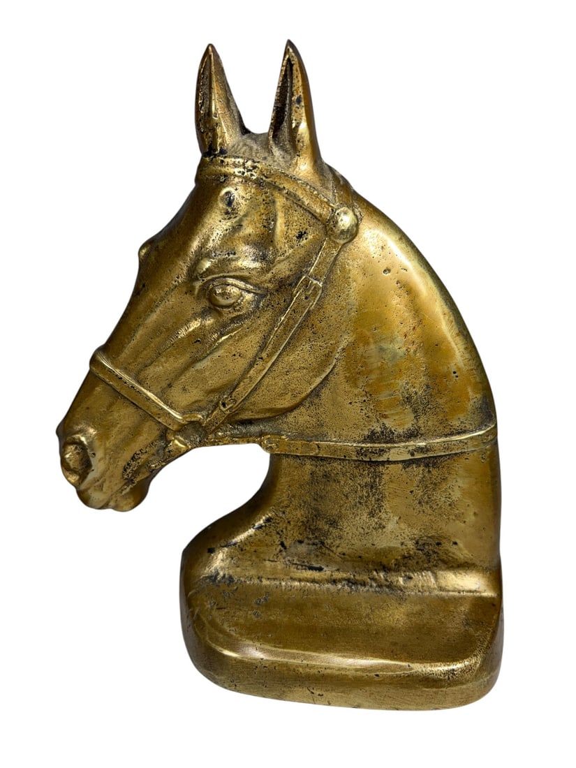 Solid Bronze Horse Head Equestrian Bookends 2pcs - 3