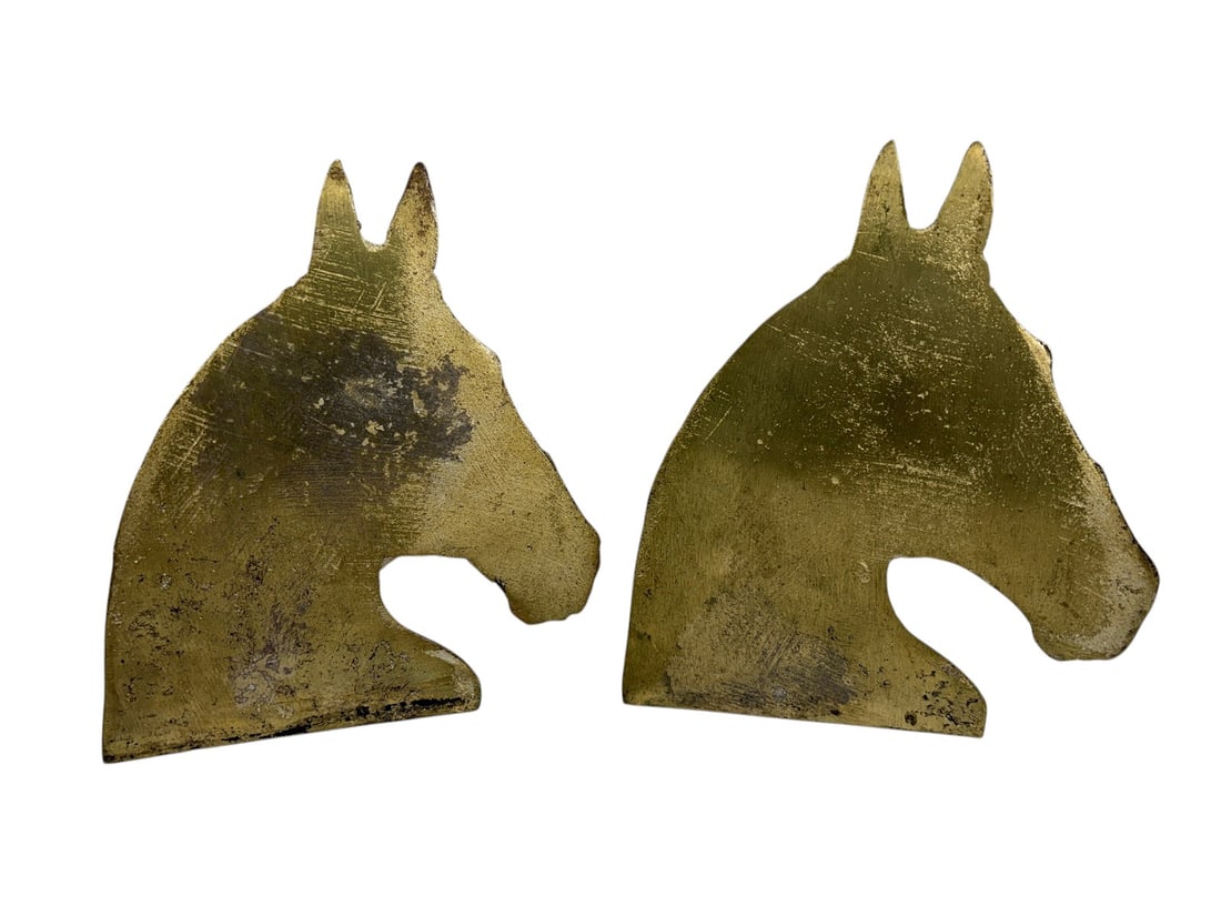 Solid Bronze Horse Head Equestrian Bookends 2pcs - 4