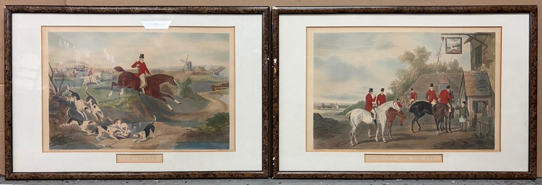 C. R. Stock Two Fox Hunting Engravings 2pc LOT (1 of 12)