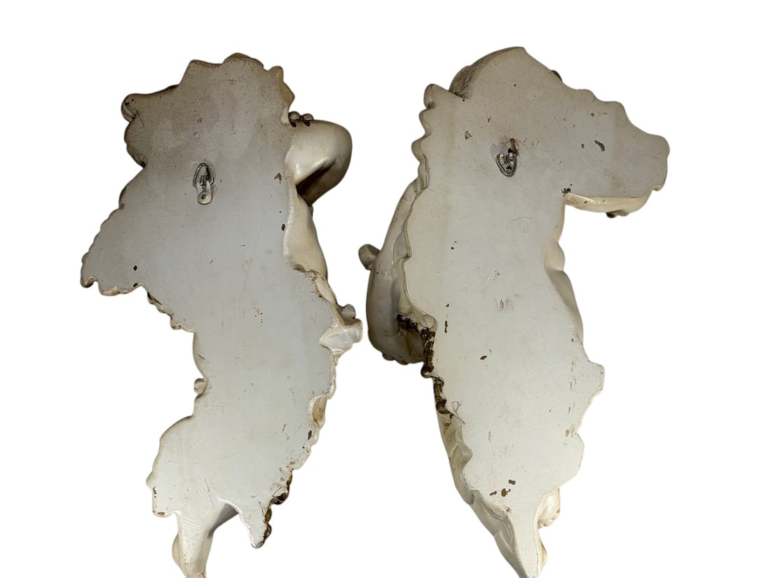 Composition Figural Putti Wall Plaques 2pc LOT - 5
