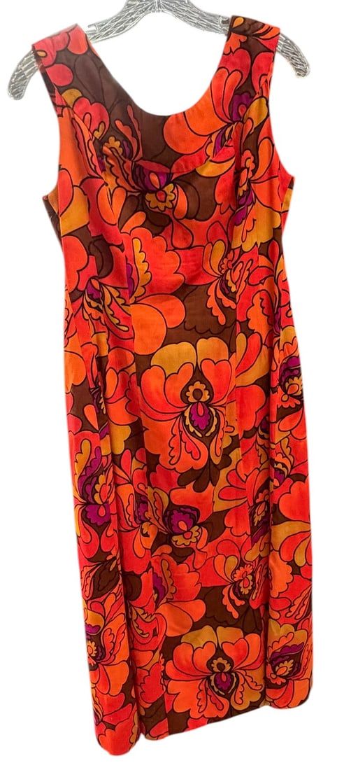 Vintage Colorful Hawaiian Floral Maxi Dress (1 of 4)