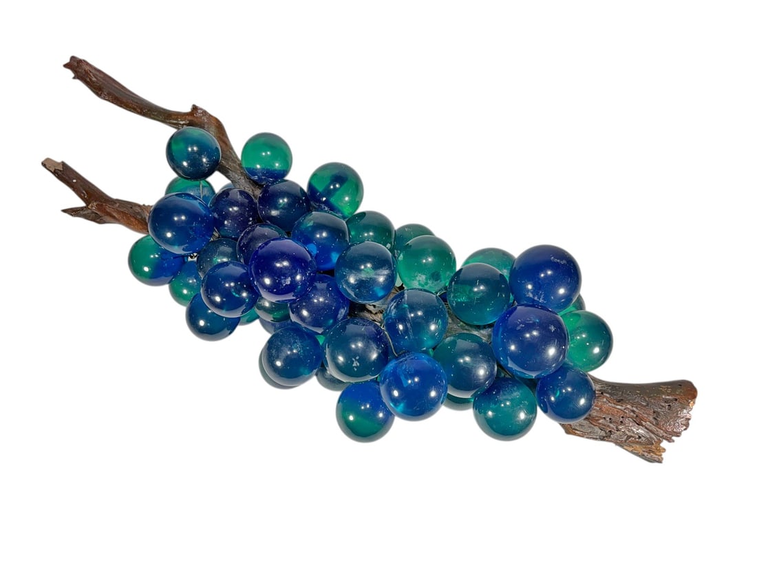 Lucite Grape Cluster on Natural Wood Vine (1 of 5)