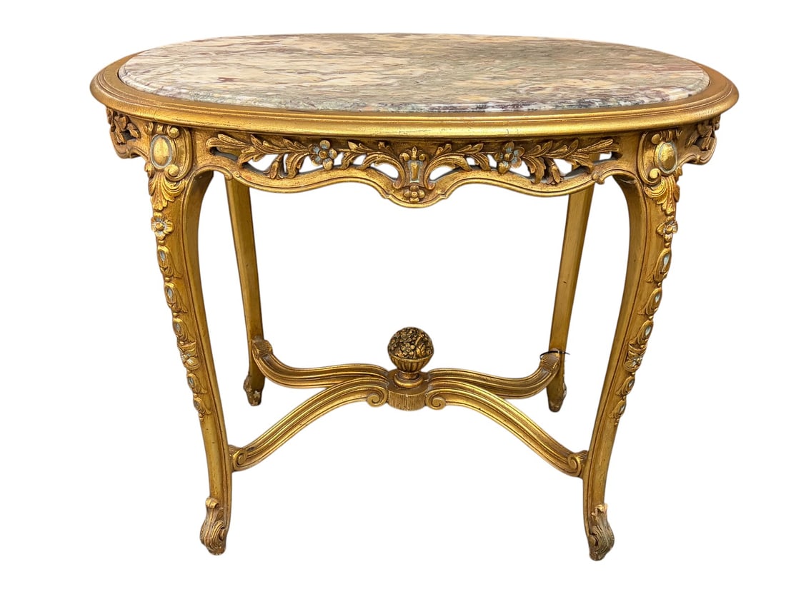 Early 20th C. Louis XV Style Giltwood Salon Table (1 of 6)