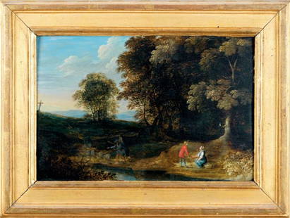 A French School Painting: Oil on canvas. 19th century. 8 inches x 12 inches