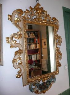 A Gilt Framed Mirror: 19th century gilt frame mirror. Provenance: Important private collection, Dallas, Texas.65 inches x 34 inches