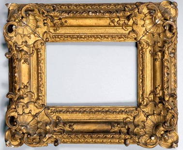 A Gilt Wood Frame: 19th century gilt frame mirror. 15 inches x 13 inches