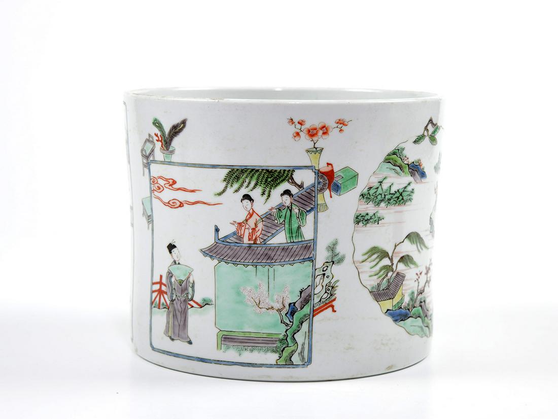 A Chinese Famille Verte Brush Pot (1 of 11)