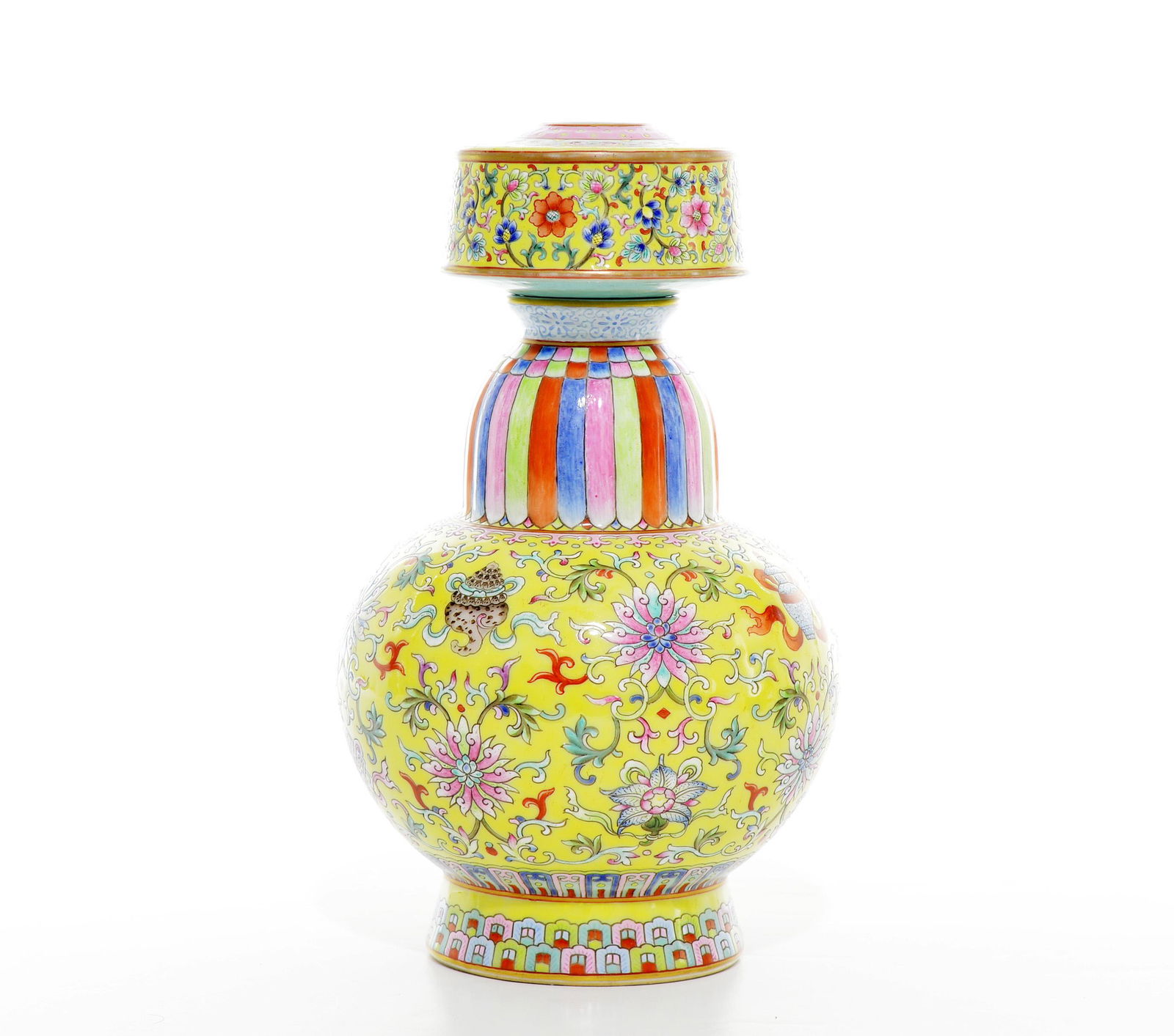 A Fine Chinese Famille Rose Tibetan-Style "Bumpa" Vase (1 of 14)