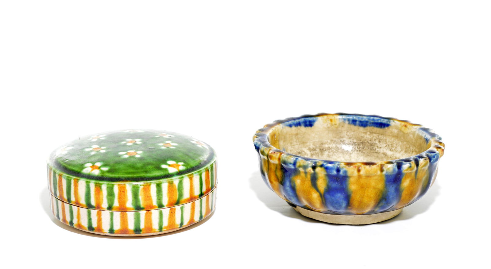 Two Chinese "Sancai" Pottery Boxes (1 of 9)