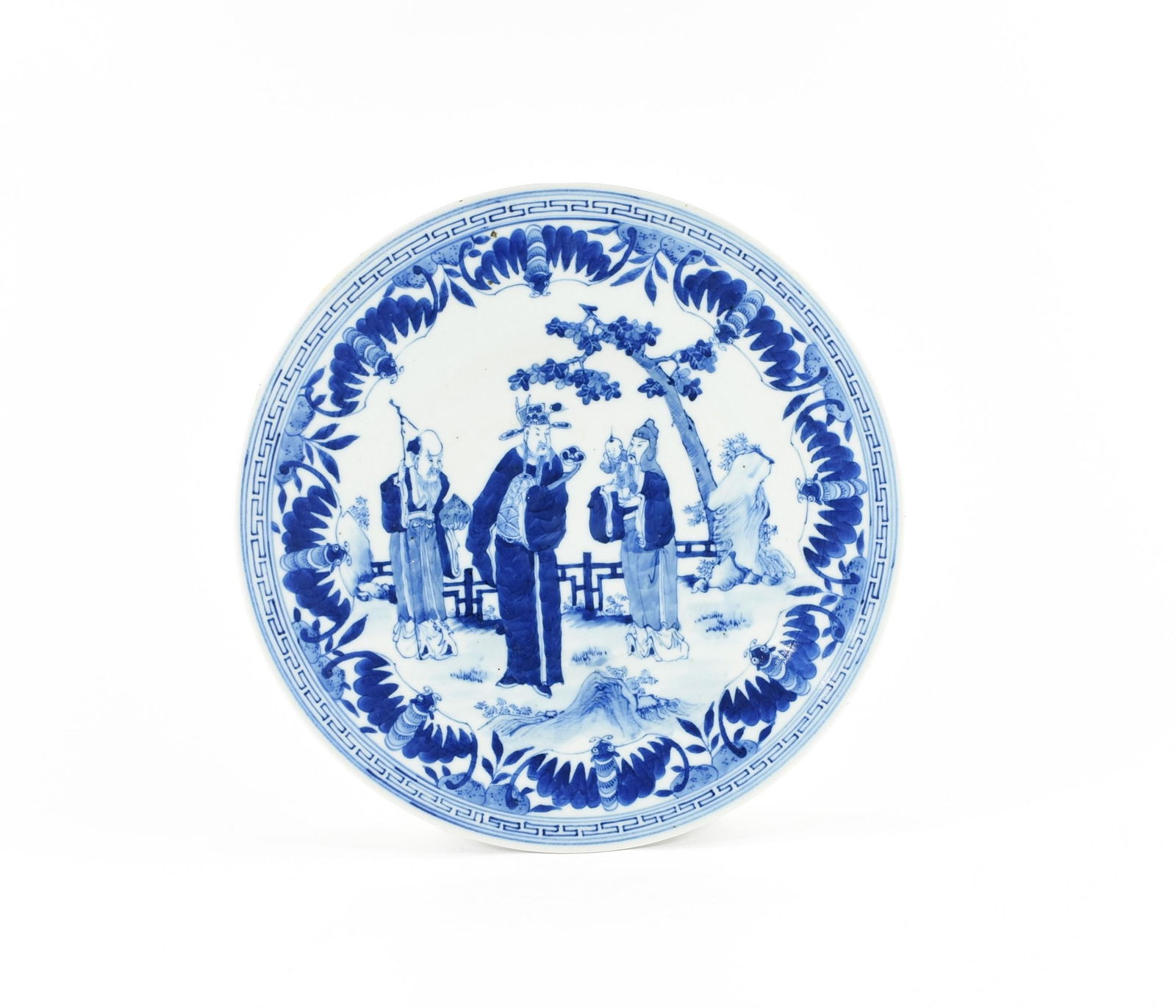 A Large Chinese Blue and White Plate (1 of 2)