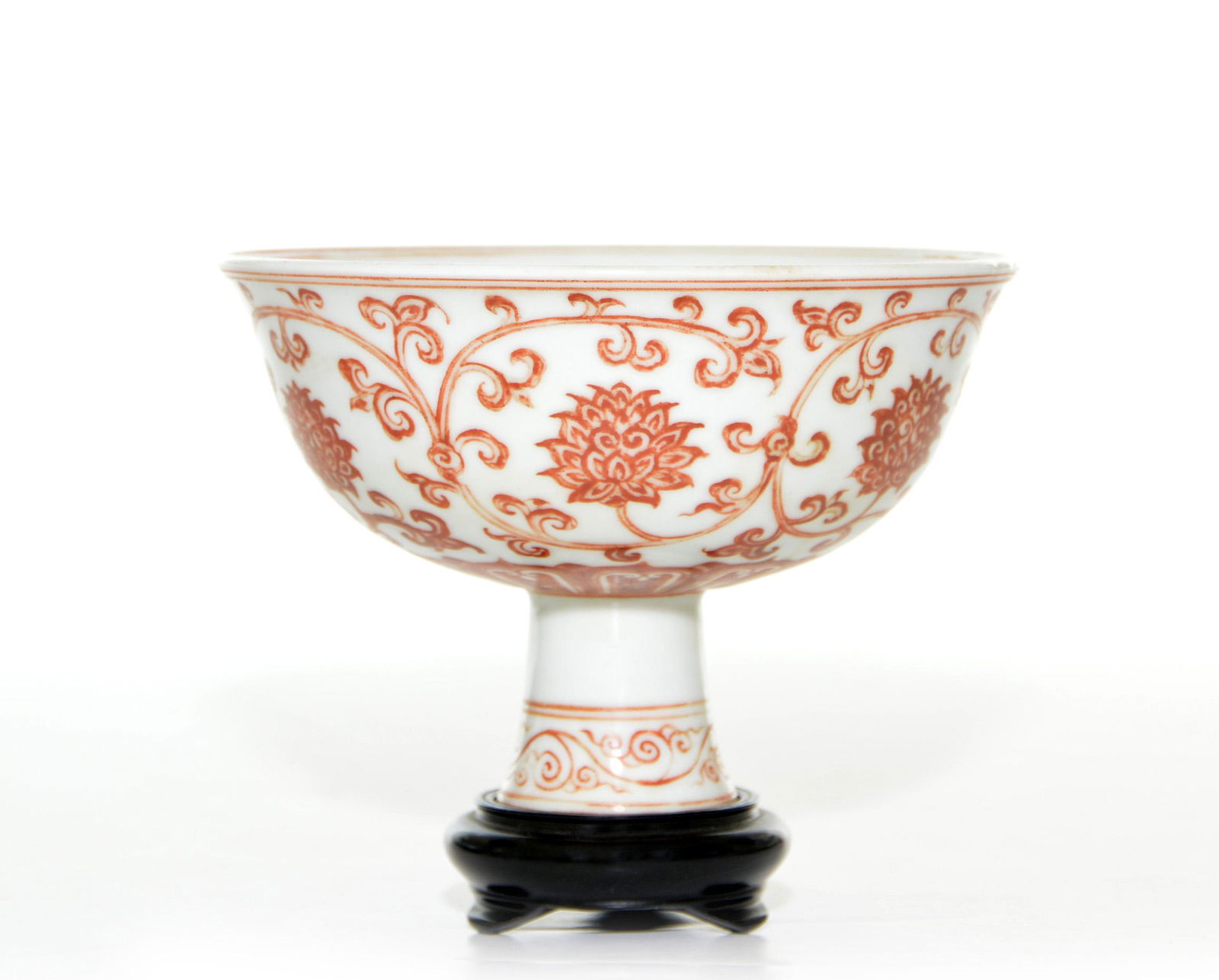 A Rare and Fine Chinese Iron-Red Stem Cup (1 of 11)