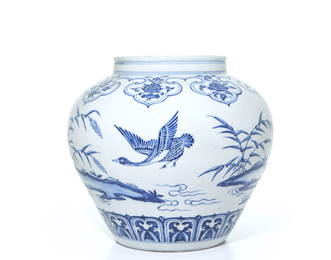 A Very Fine Chinese Blue and White Porcelain Jar