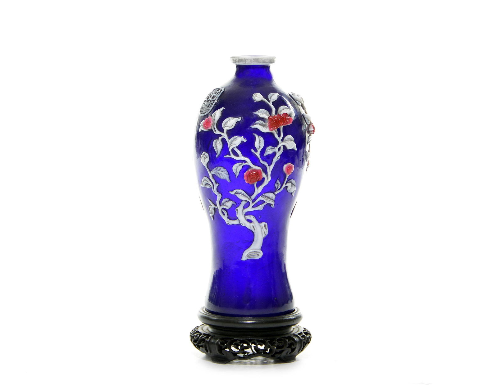 A Very Rare Chinese Peking Glass Meiping Vase (1 of 5)