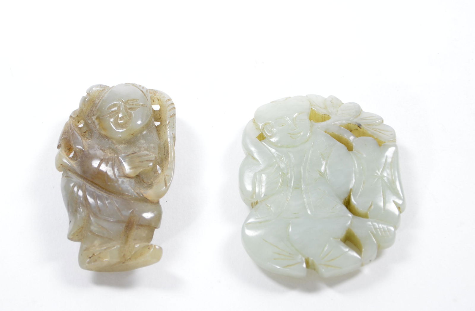 Two Chinese Nephrite Jade Children Figures (1 of 9)