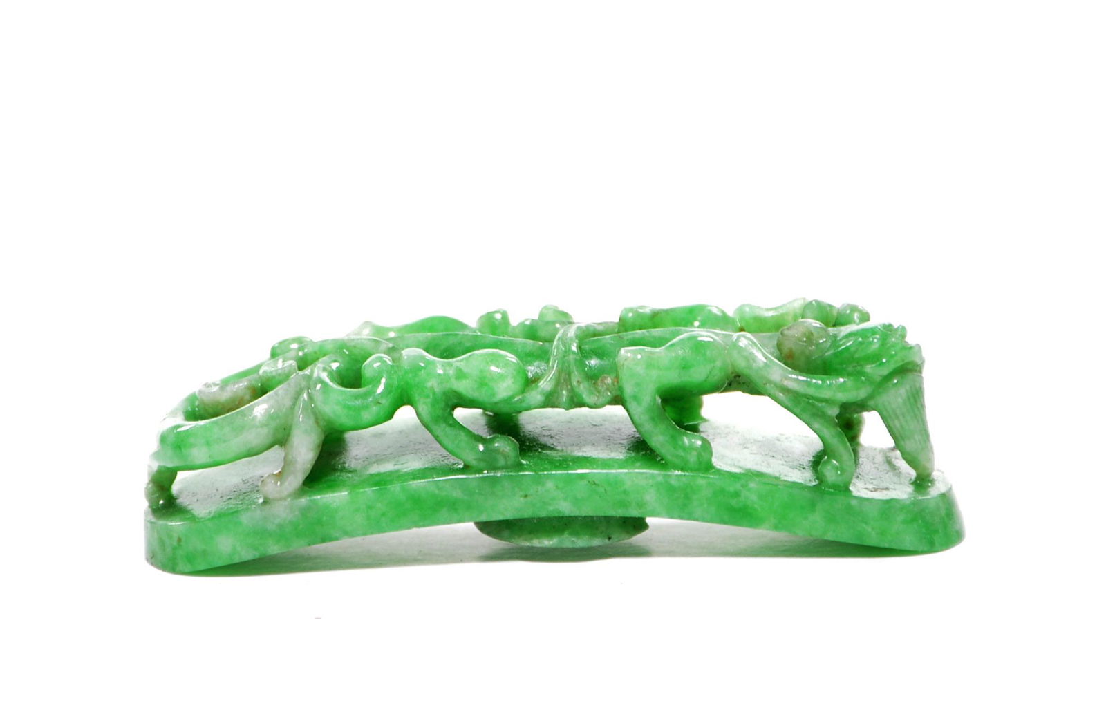 A Rare Chinese Jadeite 'Dragon' Belt Buckle (1 of 10)