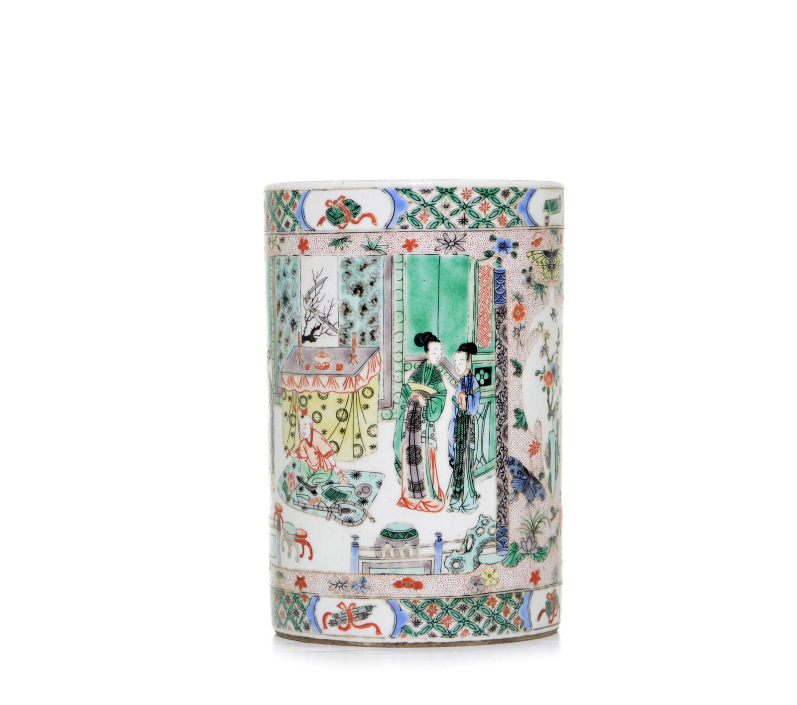 Fine Chinese Famille Verte Brush Pot (1 of 12)
