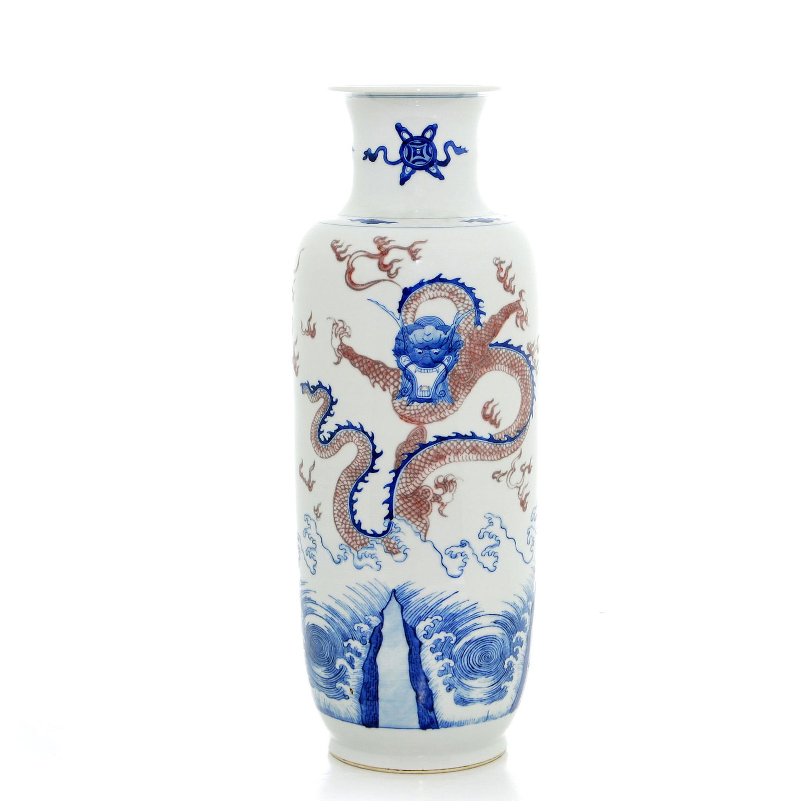 A Chinese Blue and Red 'Dragon' Vase (1 of 10)