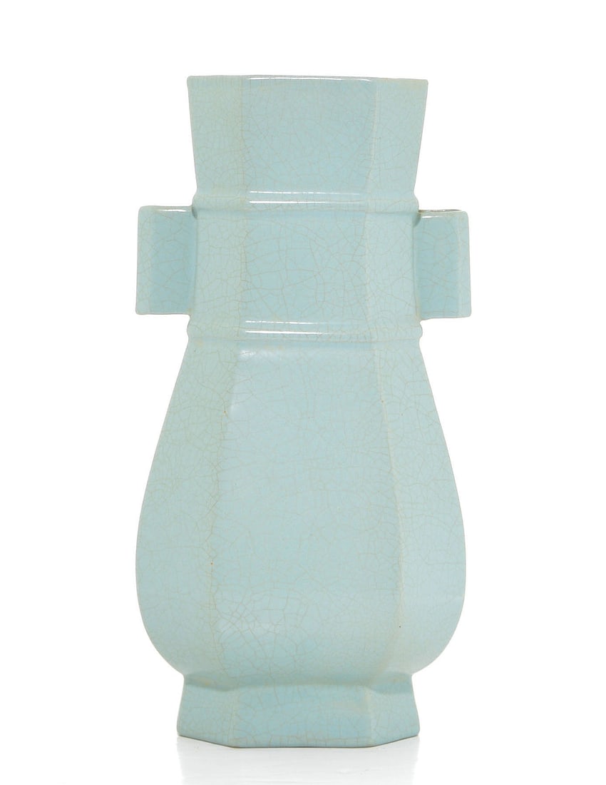 Large and Rare Chinese Faceted Ruyao Vase (1 of 16)