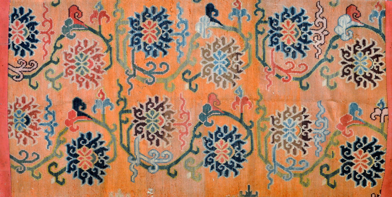 Fine Chinese Tibetan 'Lotus' Prayer Carpet (1 of 4)
