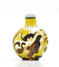 Rare Chinese Peking Glass 'Tao Yuan Ming' Snuff Bottle