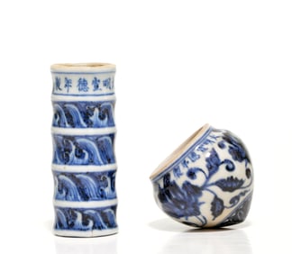 Group of Rare Blue and White Bird Feeders