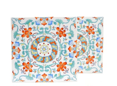 Fine Pair of Chinese 'Summer Palace Style' Wall Bricks