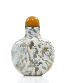Chinese Moss Agate Snuff Bottle