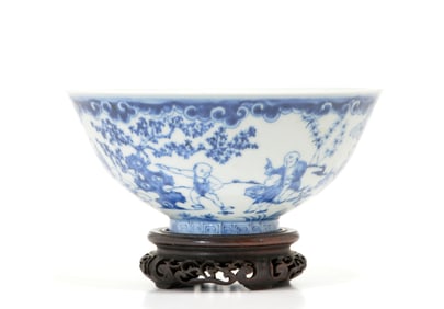 Chinese Blue and White 'Prince' Bowl