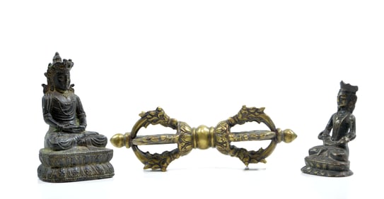 Group of Tibetan Bronze Items
